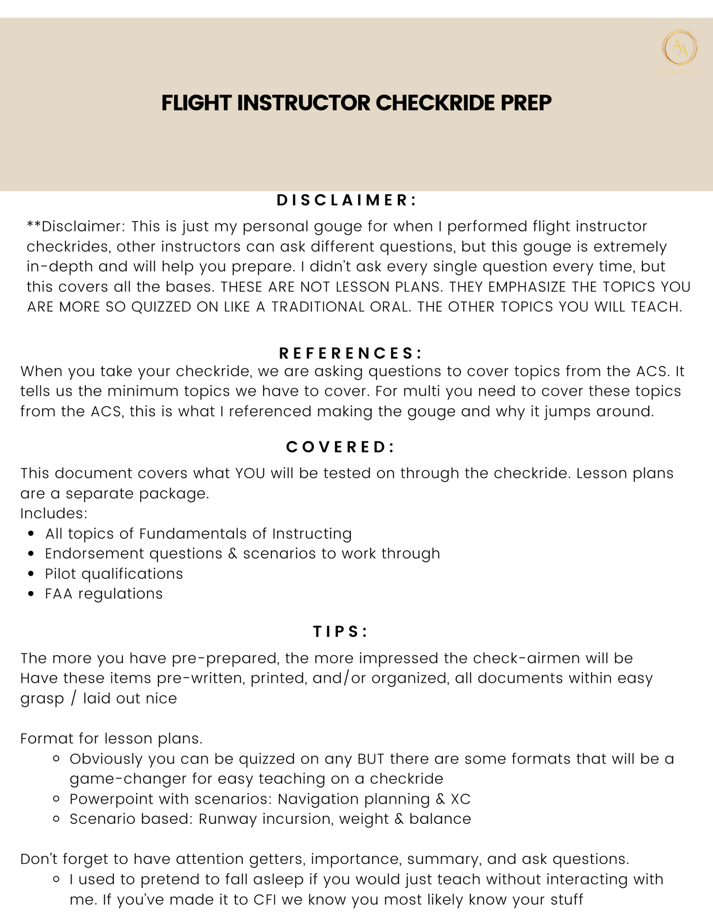 CFI Checkride prep