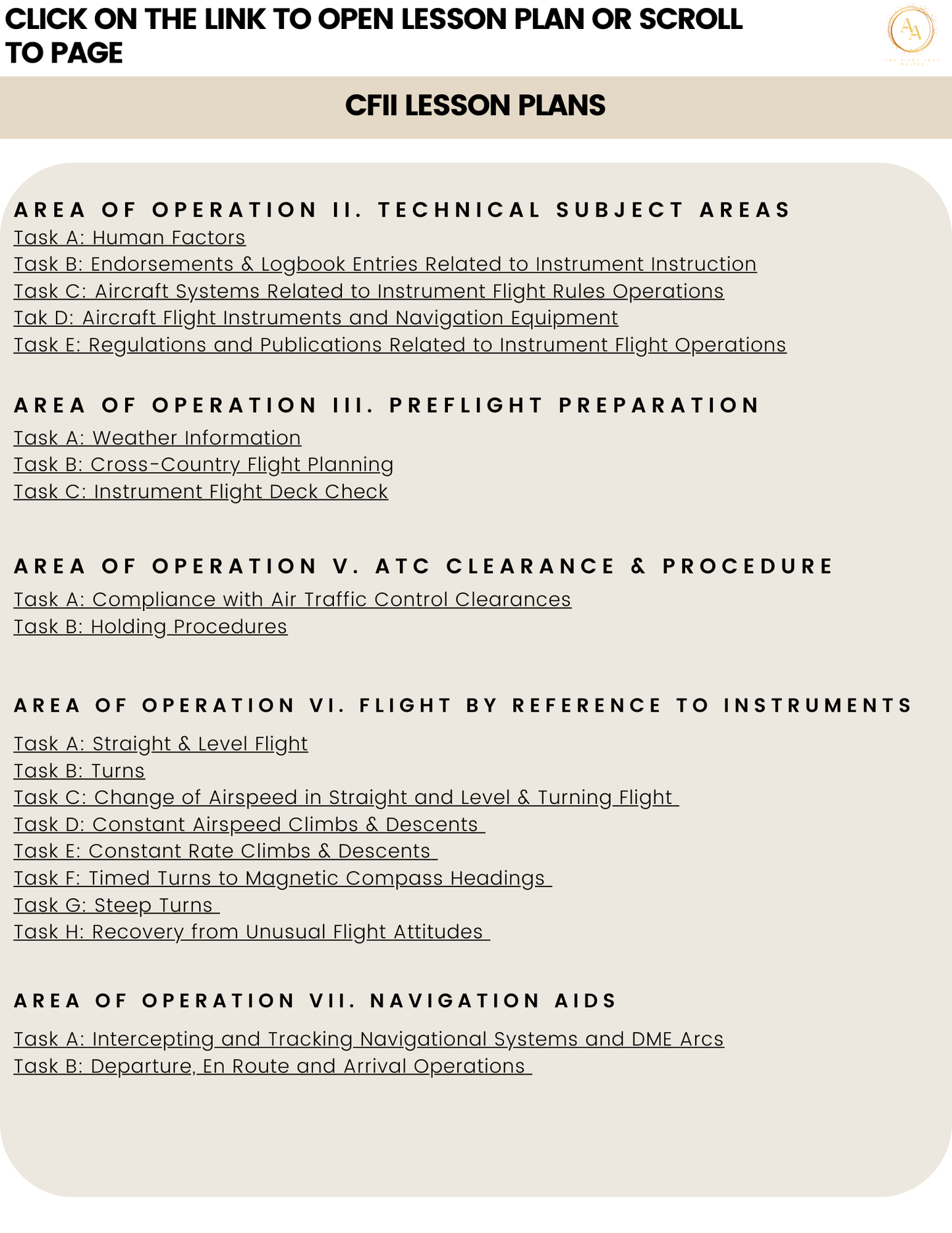 CFII Lesson plans - Airlines on Autopilot