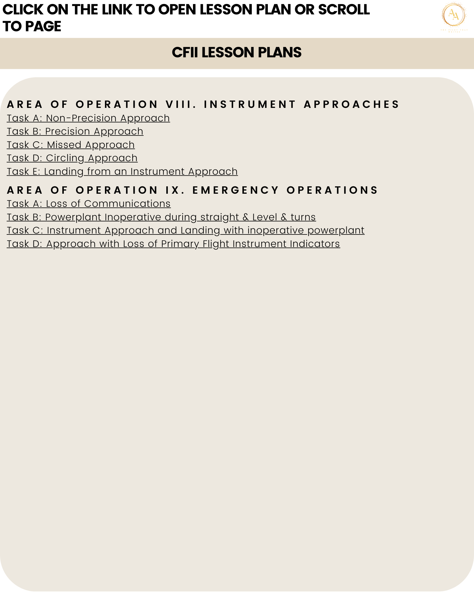 CFII Lesson plans - Airlines on Autopilot